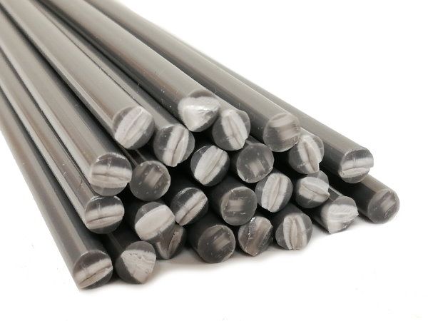 Kunststoffschweißdraht PVC-U hart 5mm Rund Grau 25 Stäbe | az-reptec